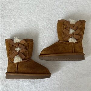 Koolaburra Tan Suede Baby Boots with Treaded Sole
